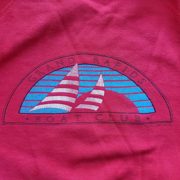VTG 80s Grand Rapids Boat Club Souvenir Sweatshirt Sz L - Picture 2 of 6